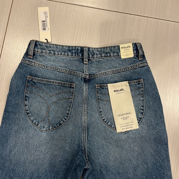 Rolla’s NWT Dusters High Rise Slim Distressed Jeans in Vintage Blue - Picture 8 of 12